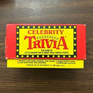 Vintage Celebrity Trivia Card Game Nostalgia Lane 2400 Questions Game 1980's